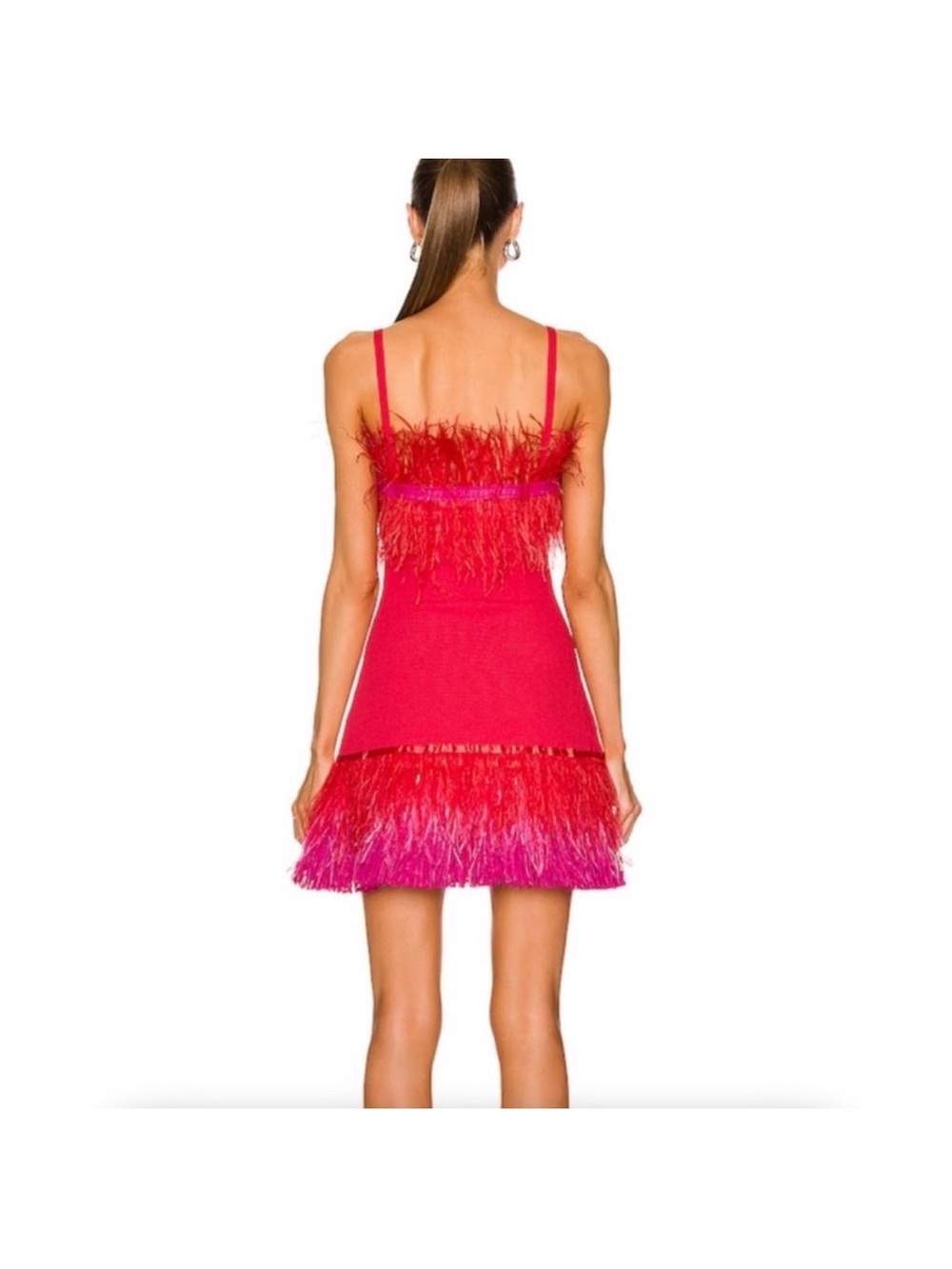 NWT Staud Etta Ostrich Feather Mini Dress Medium - Picture 3 of 15